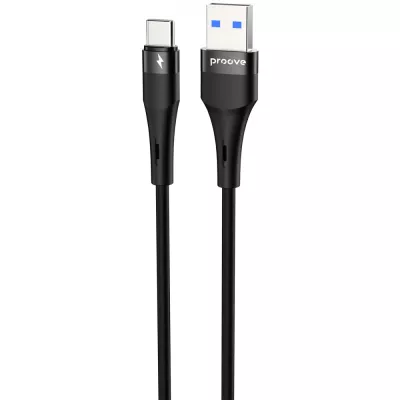 Кабель Proove Light Silicone Plus USB to Type-C 3A (1m) (CCLS15001201) black