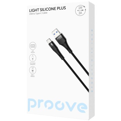 Кабель Proove Light Silicone Plus USB to Type-C 3A (1m) (CCLS15001202) white