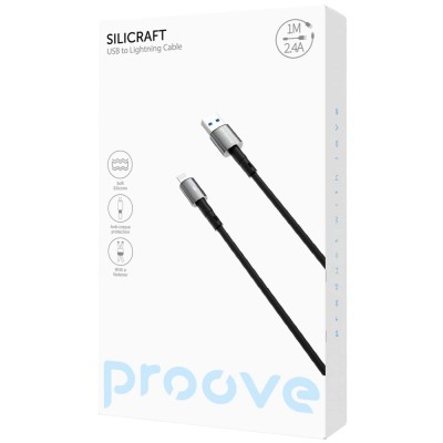 Кабель Proove Silicraft USB to Lightning 2.4A (1m) black (CCSC12001101)