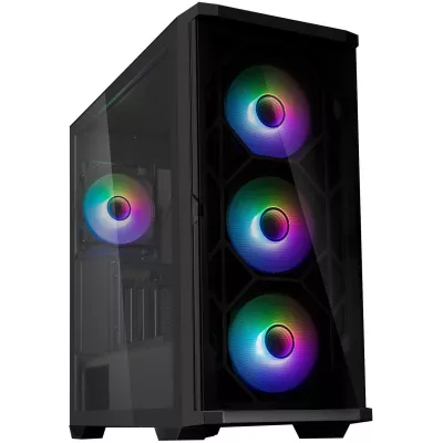 Корпус Zalman Z10 Duo без БЖ, 2xUSB3.0, 1xUSB Type-C, 3x140мм ARGB, 1x120мм ARGB, VGA 395мм, LCS ready, TG Side Panel, EATX, чор