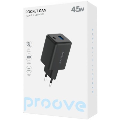 Зарядний Пристрій Proove Pocket Gan 45W Type-C + USB (WCPG45110002) white
