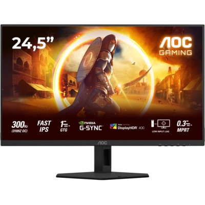 Монiтор AOC 24.5" 25G4SRE IPS FHD 400nit 300Hz 2*HDMI DP Black/Red