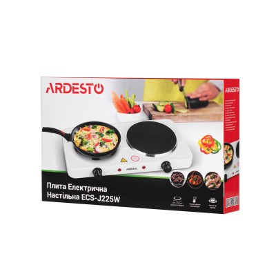 Плитка настільна Ardesto електрична, конфорок - 2, на 1кВт + 1.5кВт, керування - мех., білий (ECS-J225W)