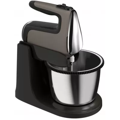 Міксер Tefal стаціонарний Powermix Silence 600Вт, насадки-4, чаша-метал, 2, 5л, турборежим, сіро-чорний (HT654E38)