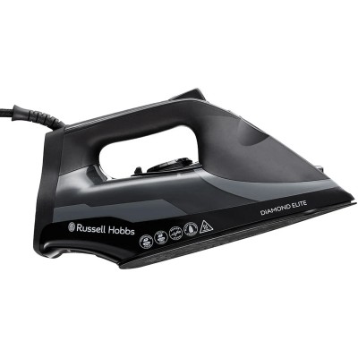 Праска Russell Hobbs Diamond Elite, 3100Вт, 350мл, паровий удар -220гр, самоочищування, керам. підошва, чорний (27000-56) Праска Russell Hobbs Diamond Elite, 3100Вт, 350мл, паровий удар -220гр, самоочищування, керам. підошва, чорний (27000-56)