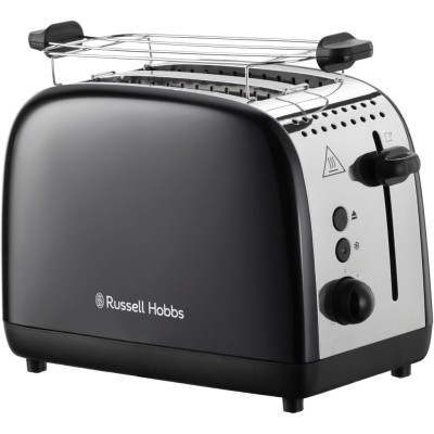 Тостер Russell Hobbs Colours Plus 1600Вт, підігрів, розморожування, метал., чорний (26550-56) Тостер Russell Hobbs Colours Plus 1600Вт, підігрів, розморожування, метал., чорний (26550-56)
