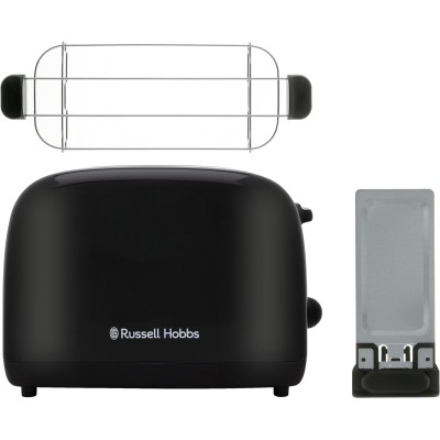 Тостер Russell Hobbs Colours Plus 1600Вт, підігрів, розморожування, метал., чорний (26550-56) Тостер Russell Hobbs Colours Plus 1600Вт, підігрів, розморожування, метал., чорний (26550-56)