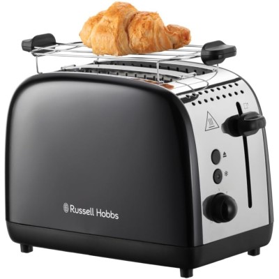 Тостер Russell Hobbs Colours Plus 1600Вт, підігрів, розморожування, метал., чорний (26550-56) Тостер Russell Hobbs Colours Plus 1600Вт, підігрів, розморожування, метал., чорний (26550-56)