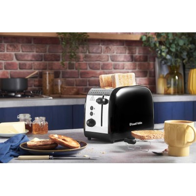 Тостер Russell Hobbs Colours Plus 1600Вт, підігрів, розморожування, метал., чорний (26550-56) Тостер Russell Hobbs Colours Plus 1600Вт, підігрів, розморожування, метал., чорний (26550-56)