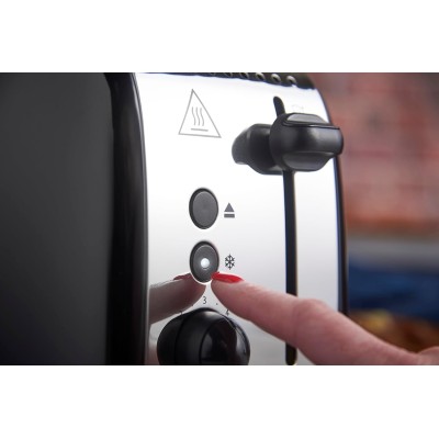 Тостер Russell Hobbs Colours Plus 1600Вт, підігрів, розморожування, метал., чорний (26550-56) Тостер Russell Hobbs Colours Plus 1600Вт, підігрів, розморожування, метал., чорний (26550-56)