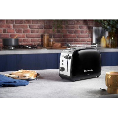 Тостер Russell Hobbs Colours Plus 1600Вт, підігрів, розморожування, метал., чорний (26550-56) Тостер Russell Hobbs Colours Plus 1600Вт, підігрів, розморожування, метал., чорний (26550-56)