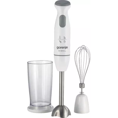 Блендер Gorenje заглибний 800Вт, 3в1, чаша-500мл, подрібнювач, білий (HBC802QW)