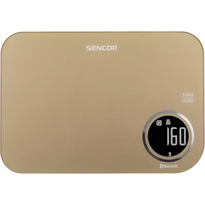 Ваги Sencor кухонні, 5кг, підключення до смартфону, AAAx2, пластик, бронзовий (SKS7077CH)