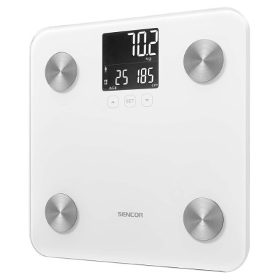 Ваги підлогові Sencor, 180 кг, AAAx3, скло, білий (SBS6025WH)
