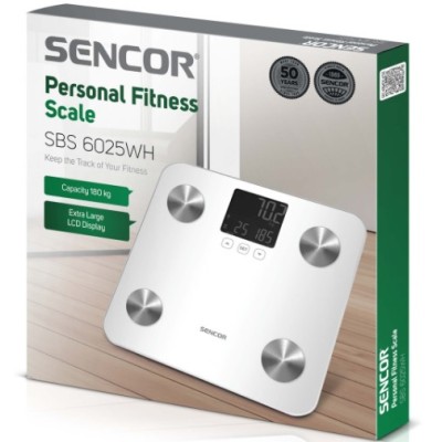 Ваги підлогові Sencor, 180 кг, AAAx3, скло, білий (SBS6025WH)