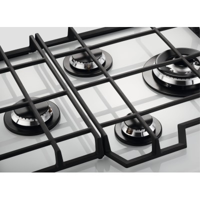 Варильна поверхня Electrolux газова на склі, 60см, чавун, білий (GME363NV)