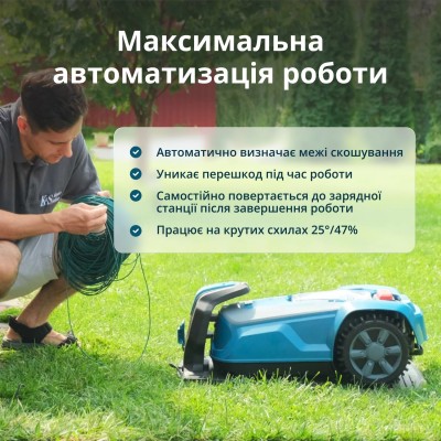 Газонокосарка-робот Konner&Sohnen KS 22RLM 18В 4А-год, безщітковий двигун, керування застосунком, wifi, 9 кг Газонокосарка-робот Konner&Sohnen KS 22RLM 18В 4А-год, безщітковий двигун, керування застосунком, wifi, 9 кг