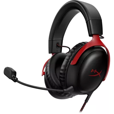 Гарнітура ігрова HyperX Cloud III, mini-jack/USB-A/USB-C, 1.2м/1.3м, чорно-червоний (727A9AA)