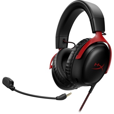 Гарнітура ігрова HyperX Cloud III, mini-jack/USB-A/USB-C, 1.2м/1.3м, чорно-червоний (727A9AA)