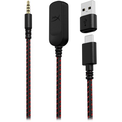 Гарнітура ігрова HyperX Cloud III, mini-jack/USB-A/USB-C, 1.2м/1.3м, чорно-червоний (727A9AA)