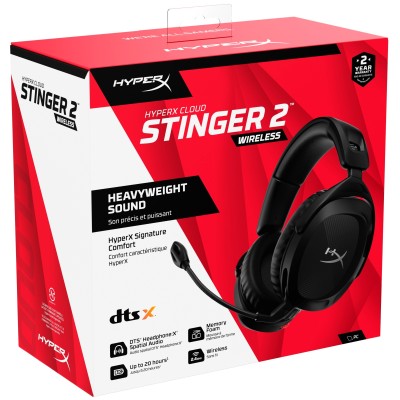 Гарнітура ігрова HyperX Cloud Stinger 2, WL/USB-A, чорний (676A2AA)