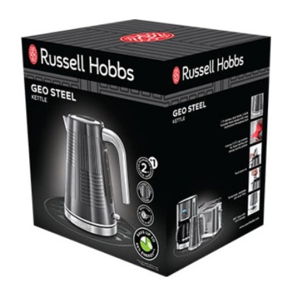Електрочайник Russell Hobbs Geo Steel, 1.7л, метал, чорний (25240-70)