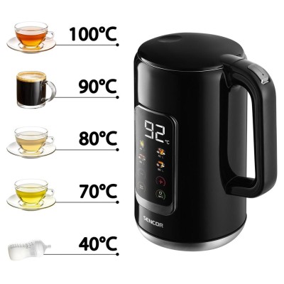 Електрочайник Sencor 1.7л, Strix, LED дисплей, подвійні стінки, сенс. керування, чорний (SWK0951BK) Електрочайник Sencor 1.7л, Strix, LED дисплей, подвійні стінки, сенс. керування, чорний (SWK0951BK)