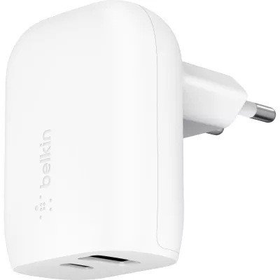 Зарядний пристрій мережевий Belkin 37Вт USB-C PD PPS 25Вт, USB-A 12Вт, білий