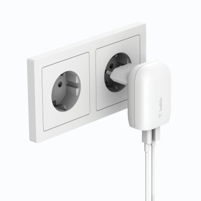 Зарядний пристрій мережевий Belkin 37Вт USB-C PD PPS 25Вт, USB-A 12Вт, білий