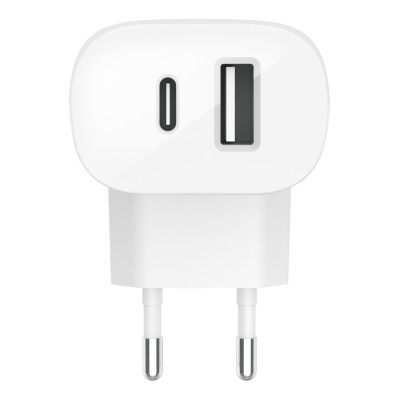 Зарядний пристрій мережевий Belkin 37Вт USB-C PD PPS 25Вт, USB-A 12Вт, білий