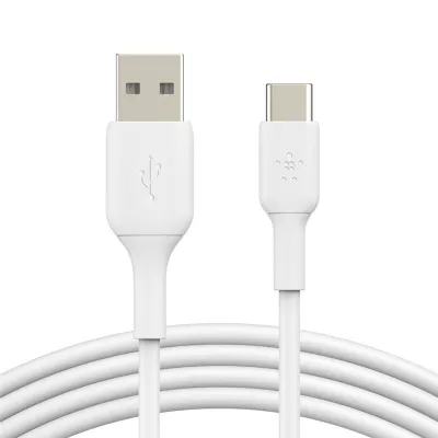 Кабель USB-A > USB-C заряджання/синхронізації Belkin 1м, 15Вт, Type-C, PVC, білий (CAB001BT1MWH)