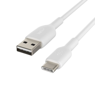 Кабель USB-A > USB-C заряджання/синхронізації Belkin 1м, 15Вт, Type-C, PVC, білий (CAB001BT1MWH)