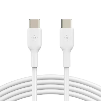 Кабель USB-C > USB-C заряджання/синхронізації Belkin 1м, 60Вт, Type-C, PVC, білий (CAB003BT1MWH)
