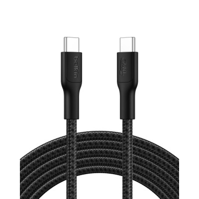 Кабель USB-C > USB-C заряджання/синхронізації Belkin 3м, 240Вт, Type-C, плетений, чорний (CAB025HQ3MBK) Кабель USB-C > USB-C заряджання/синхронізації Belkin 3м, 240Вт, Type-C, плетений, чорний (CAB025HQ3MBK)