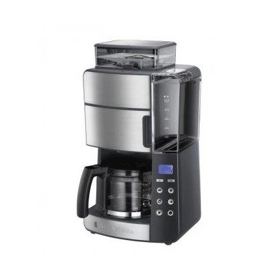 Кавоварка Russell Hobbs крапельна Grind and Brew, 1.25л, мелена, LED-дисплей, чорно-метал (25610-56)