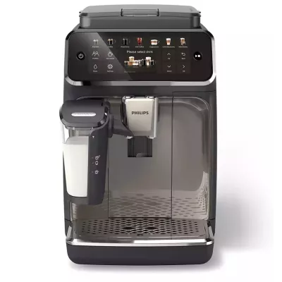 Кавомашина Philips Series 4400 LatteGo, 1.8л, зерно+мелена, автомат.капуч, дисплей, авторецептів -12, чорний (EP4449/70)