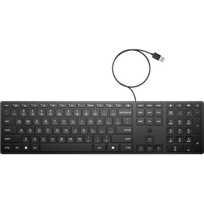 Клавіатура мембранна НР 320K, 109key, USB-A, EN/UK, чорний Клавіатура мембранна НР 320K, 109key, USB-A, EN/UK, чорний