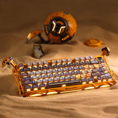 Клавіатура механічна GravaStar Mercury K1 Pro 80keys, GravaStar x Kailh Speedy Mint, BT/WL/USB, жовтий Клавіатура механічна GravaStar Mercury K1 Pro 80keys, GravaStar x Kailh Speedy Mint, BT/WL/USB, жовтий