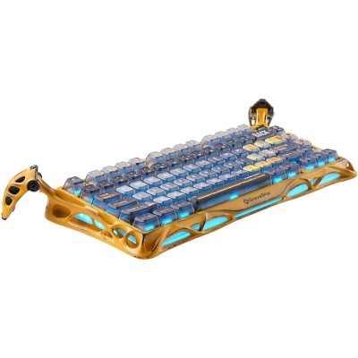 Клавіатура механічна GravaStar Mercury K1 Pro 80keys, GravaStar x Kailh Speedy Mint, BT/WL/USB, жовтий Клавіатура механічна GravaStar Mercury K1 Pro 80keys, GravaStar x Kailh Speedy Mint, BT/WL/USB, жовтий