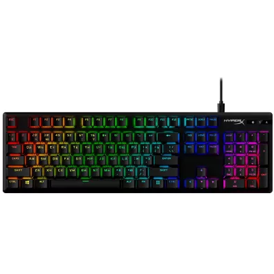 Клавіатура механічна HyperX Alloy Origins PBT 104key, Red, USB-A, EN/UA, RGB, чорний (639N3AA)