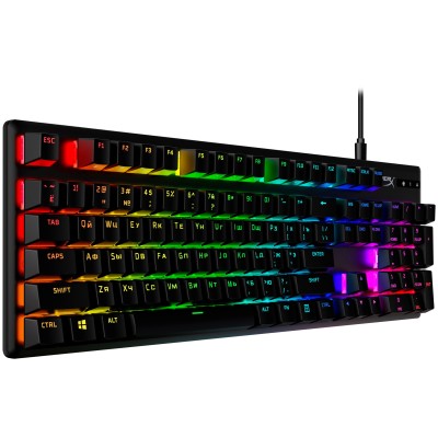 Клавіатура механічна HyperX Alloy Origins PBT 104key, Red, USB-A, EN/UA, RGB, чорний (639N3AA)