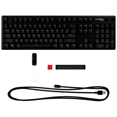 Клавіатура механічна HyperX Alloy Origins PBT 104key, Red, USB-A, EN/UA, RGB, чорний (639N3AA)