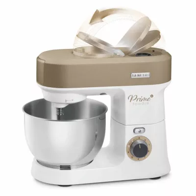 Кухонна машина Sencor 1200Вт, чаша-метал, корпус-пластик, насадок-19, коричнево-білий (STM3787CH)