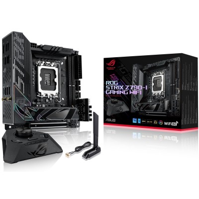 Материнcька плата ASUS ROG STRIX Z790-I GAMING WIFI s1700 Z790 2xDDR5 M.2 HDMI Thunderbolt Wi-Fi BT mITX (90MB1CM0-M0EAY0) Материнcька плата ASUS ROG STRIX Z790-I GAMING WIFI s1700 Z790 2xDDR5 M.2 HDMI Thunderbolt Wi-Fi BT mITX (90MB1CM0-M0EAY0)