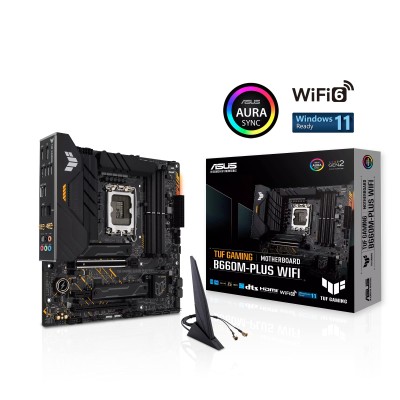 Материнcька плата ASUS TUF GAMING B660M-PLUS WIFI s1700 B660 4xDDR5 M.2 HDMI DP Wi-Fi BT mATX (90MB1AZ0-M1EAY0) Материнcька плата ASUS TUF GAMING B660M-PLUS WIFI s1700 B660 4xDDR5 M.2 HDMI DP Wi-Fi BT mATX (90MB1AZ0-M1EAY0)