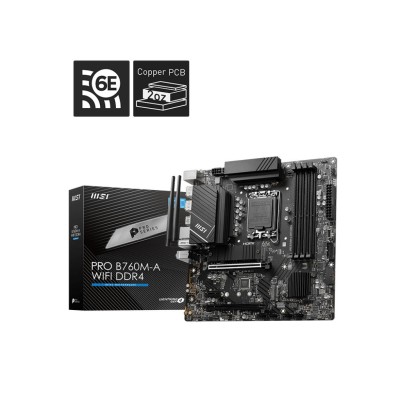 Материнcька плата MSI PRO B760M-A WIFI DDR4 s1700 B760 4xDDR4 M.2 HDMI DP WiFi BT mATX (911-7D99-055) Материнcька плата MSI PRO B760M-A WIFI DDR4 s1700 B760 4xDDR4 M.2 HDMI DP WiFi BT mATX (911-7D99-055)