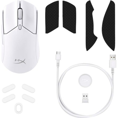 Миша HyperX Pulsefire Haste 2, RGB, USB-A/WL/BT, білий (6N0A9AA)