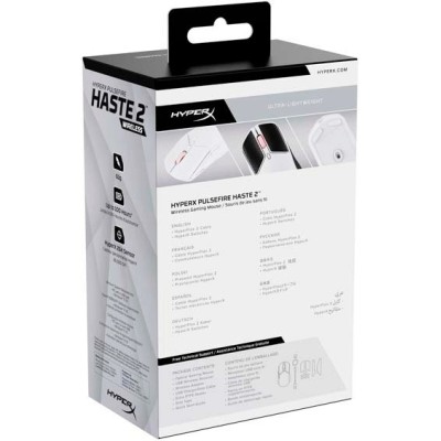 Миша HyperX Pulsefire Haste 2, RGB, USB-A/WL/BT, білий (6N0A9AA)