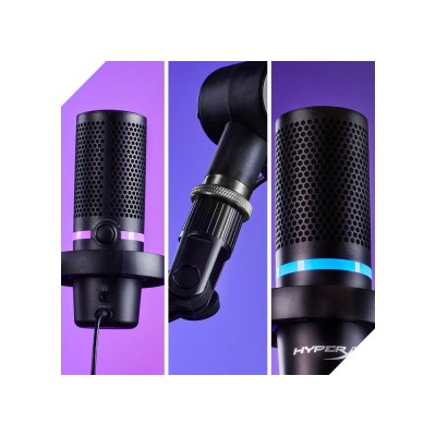 Мікрофон геймінговий HyperX DuoCast, Omni/Bi, USB-A, 2м, NGenuity, RGB, чорний (4P5E2AA)