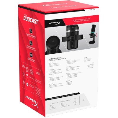 Мікрофон геймінговий HyperX DuoCast, Omni/Bi, USB-A, 2м, NGenuity, RGB, чорний (4P5E2AA)